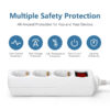 REGLETA 3 ENCHUFES BLANCA 5MT CABLE CON INTERRUPTOR