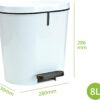 PAPELERA CON PEDAL PEDALBIN 8 LITROS BLANCO/GRIS