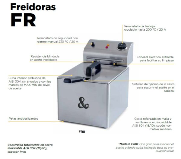 FREIDORA PROF. 10+10L 400V POTENCIADA CON GRIFO