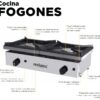 COCINA FOGON GAS TRES FUEGOS SOBREMESA 18KW - Imagen 2
