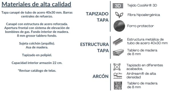 DUPEN CANAPE ABATIBLE TAPIZADO CALPE PARTIDO - Imagen 3