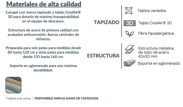 DUPEN CANAPE FIJO TAPIZADO MARBELLA - Imagen 4