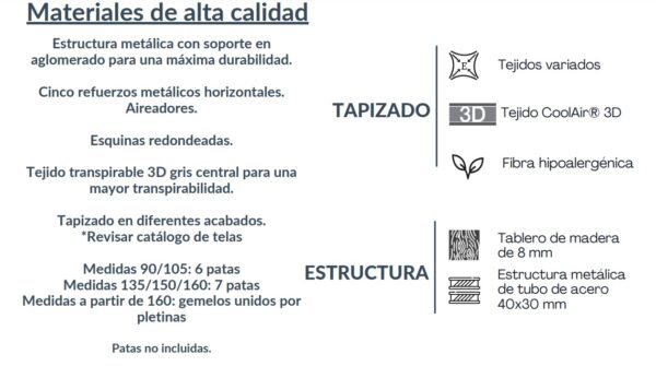 DUPEN BASE TAPIZADA OPORTO - Imagen 3