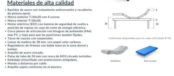 DUPEN CAMA ARTICULADA R-93 ELECTRICA - Imagen 3