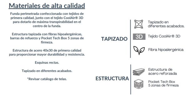 DUPEN CANAPE FIJO TAPIZADO SLEEP BASE - Imagen 5