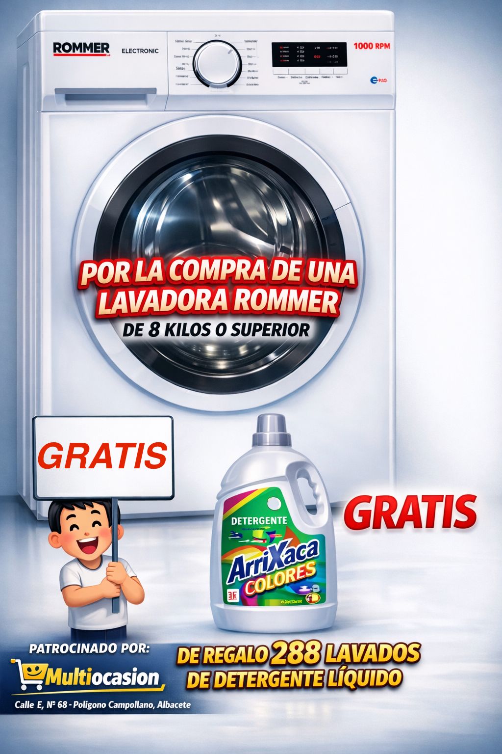 ROMMER LAVADORA 8KG DIGILUX A1408 INOX 1400RPM - Imagen 2