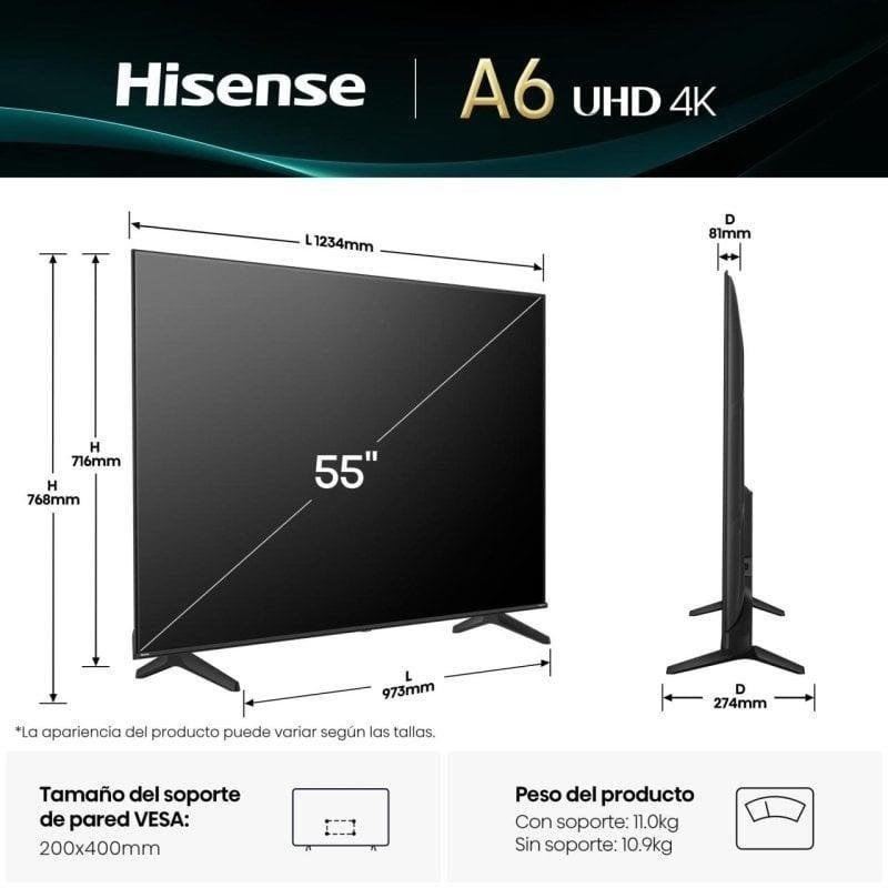 HISENSE SMART TV 55 PULGADAS 4K 55A6Q - Imagen 3