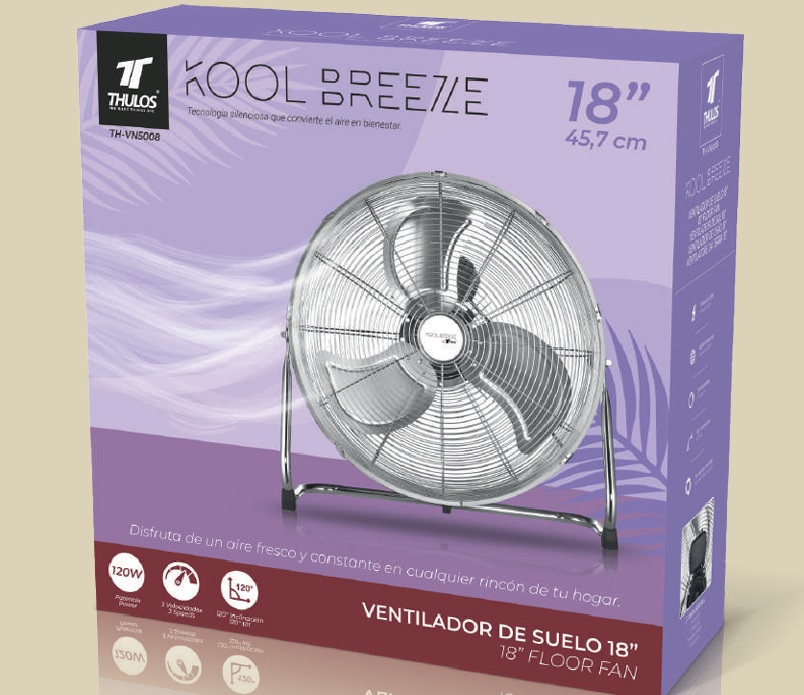VENTILADOR SUELO INOX THALOS 120W