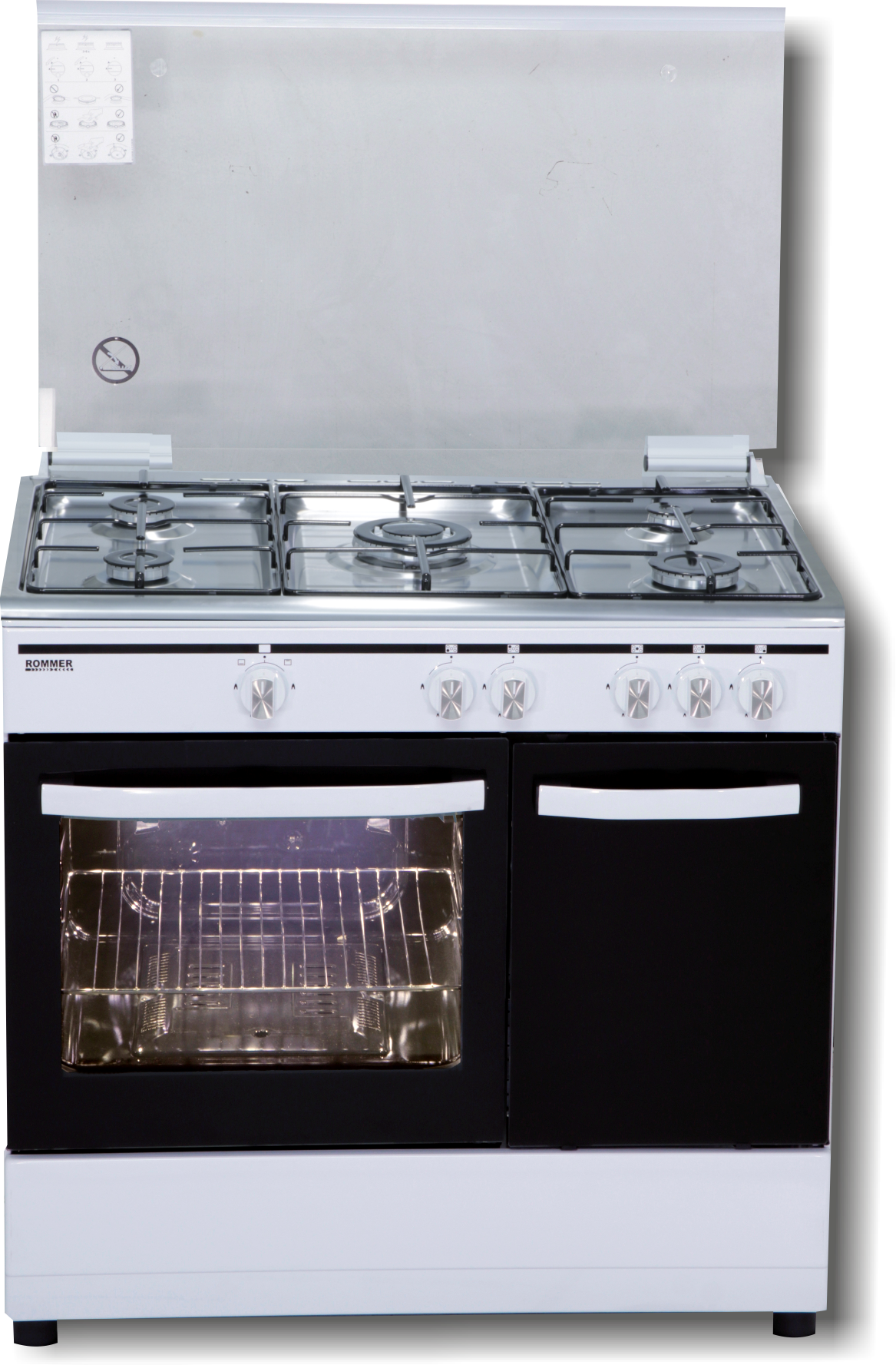 ROMMER COCINA CH-900 5 FUEGOS BUTANO BLANCA