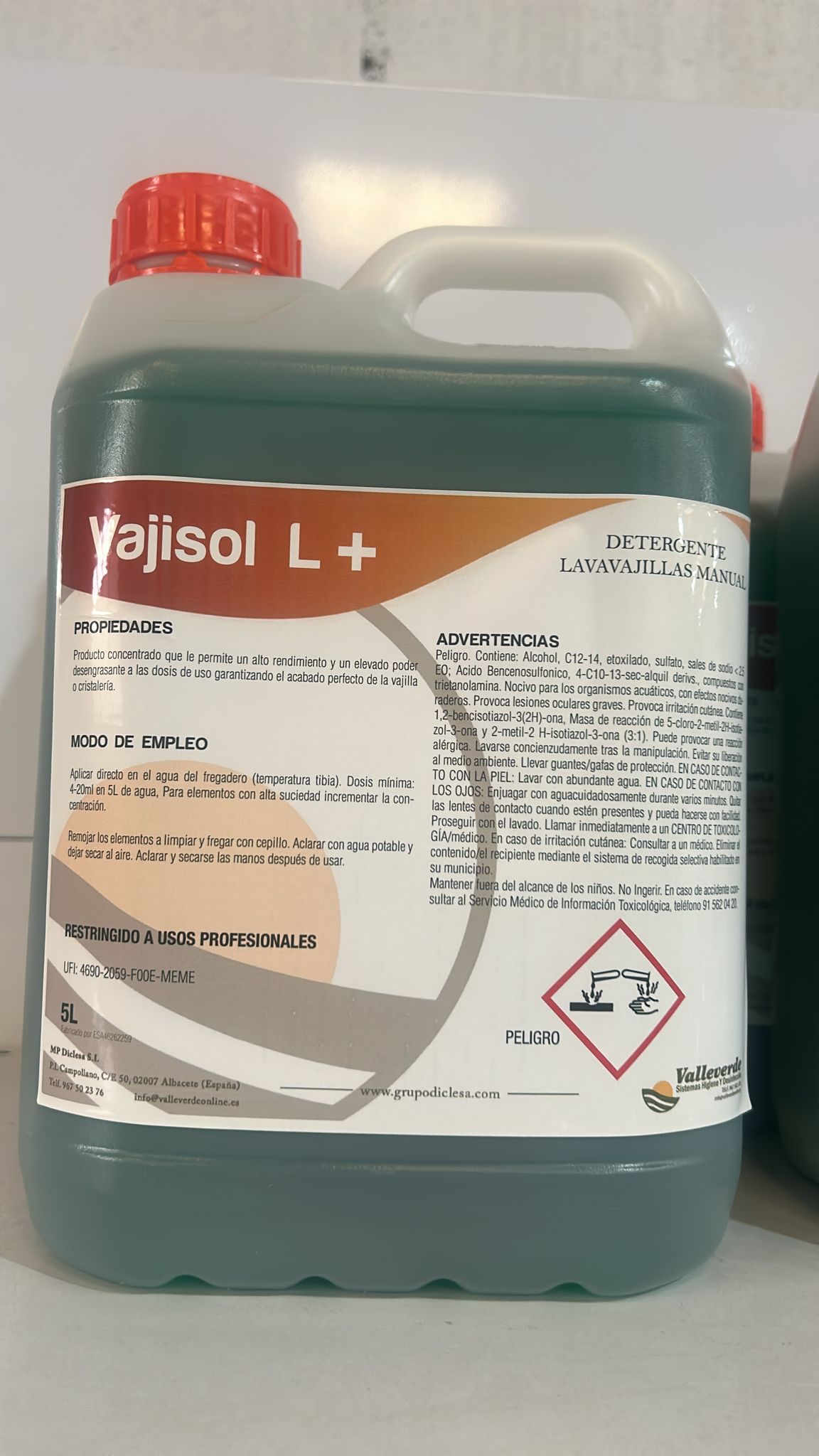 VAJISOL 5K LAVAVAJILLAS MANUAL SUPERCONCENTRADO